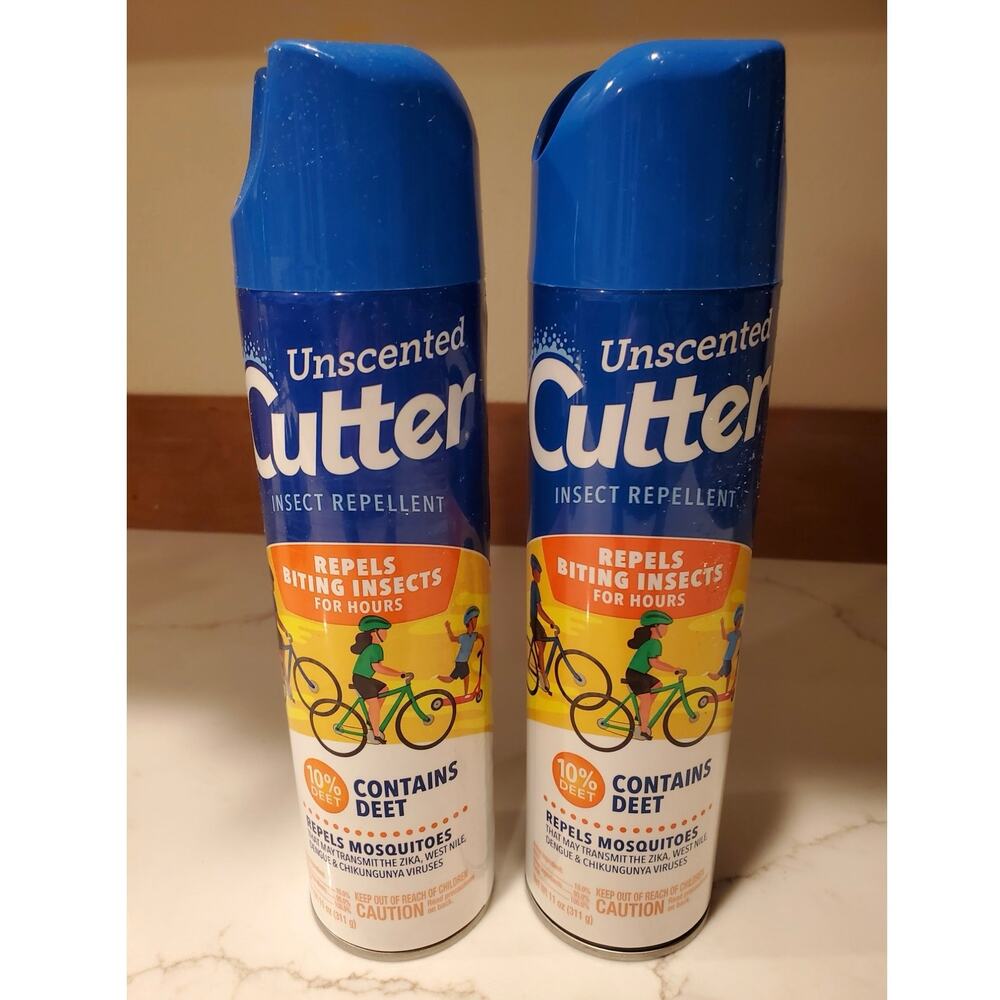 Cutter Unscented Insect Repellent, Aerosol, 11 oz - Pack of 2